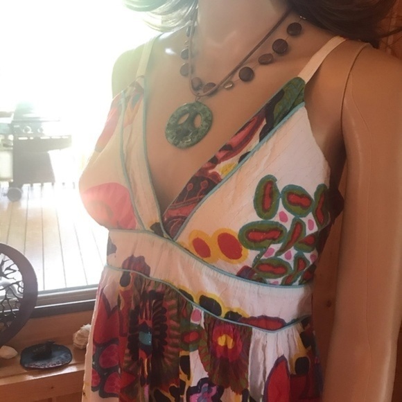 Beautiful Boutique Brand White Print Maxi Sundress 🤍 Boho Maxi Summery Cotton - Picture 5 of 11